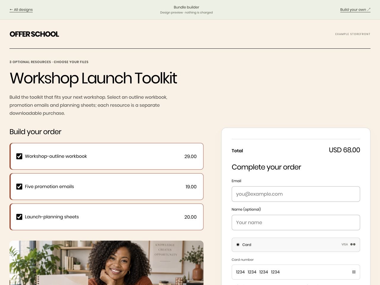 Workshop Launch Toolkit checkout preview