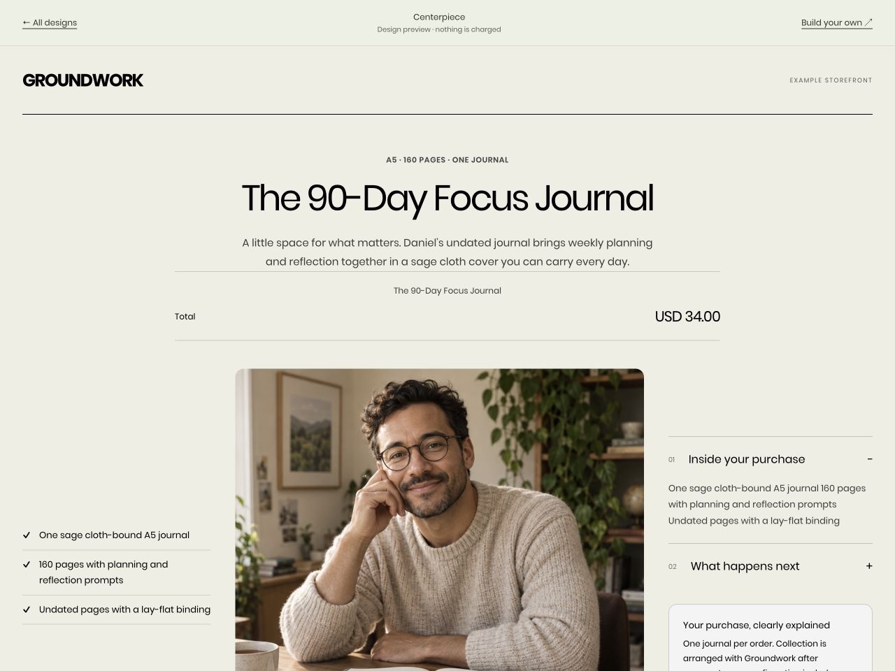 The 90-Day Focus Journal checkout preview