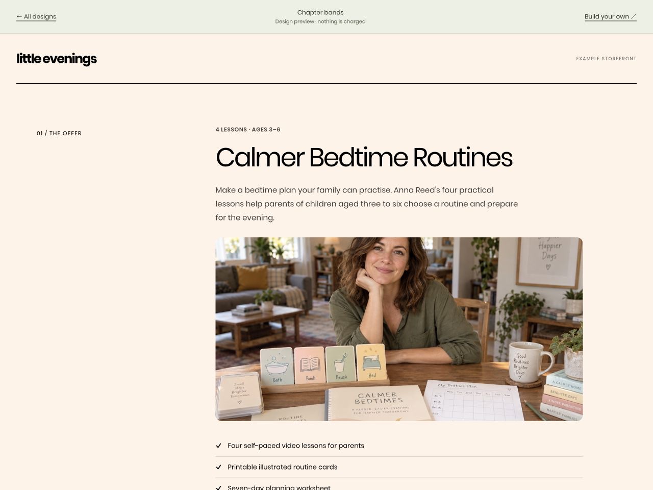 Calmer Bedtime Routines checkout preview