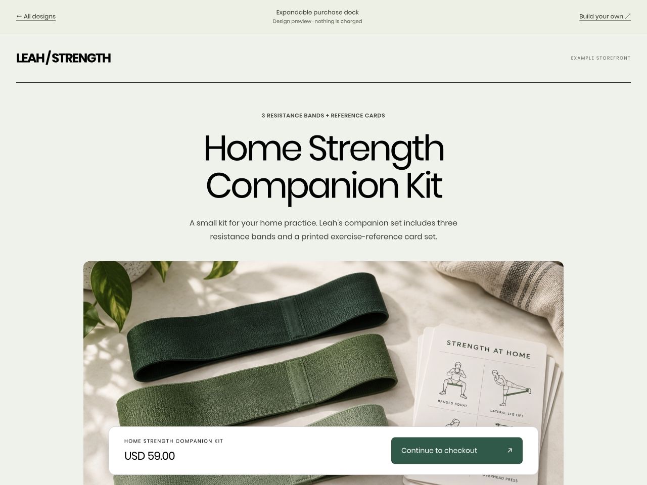 Home Strength Companion Kit checkout preview